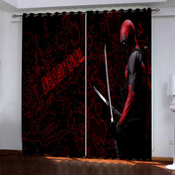 Superhero Deadpool Pattern Curtains Blackout Window Drapes (Online Order Only)