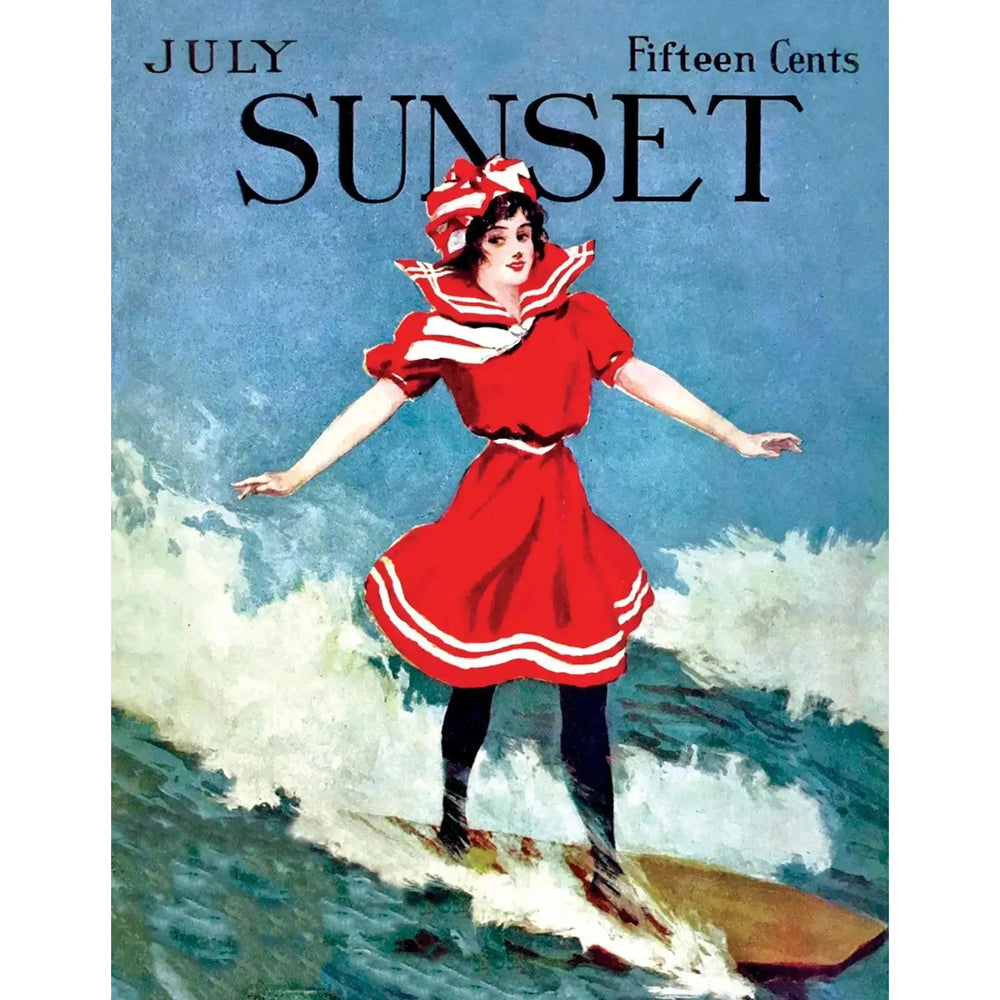 Surfer Girl Sunset Magazine 100 Piece Mini Jigsaw Puzzle NYPC (ONLINE ORDER ONLY)