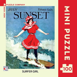 Surfer Girl Sunset Magazine 100 Piece Mini Jigsaw Puzzle NYPC (ONLINE ORDER ONLY)