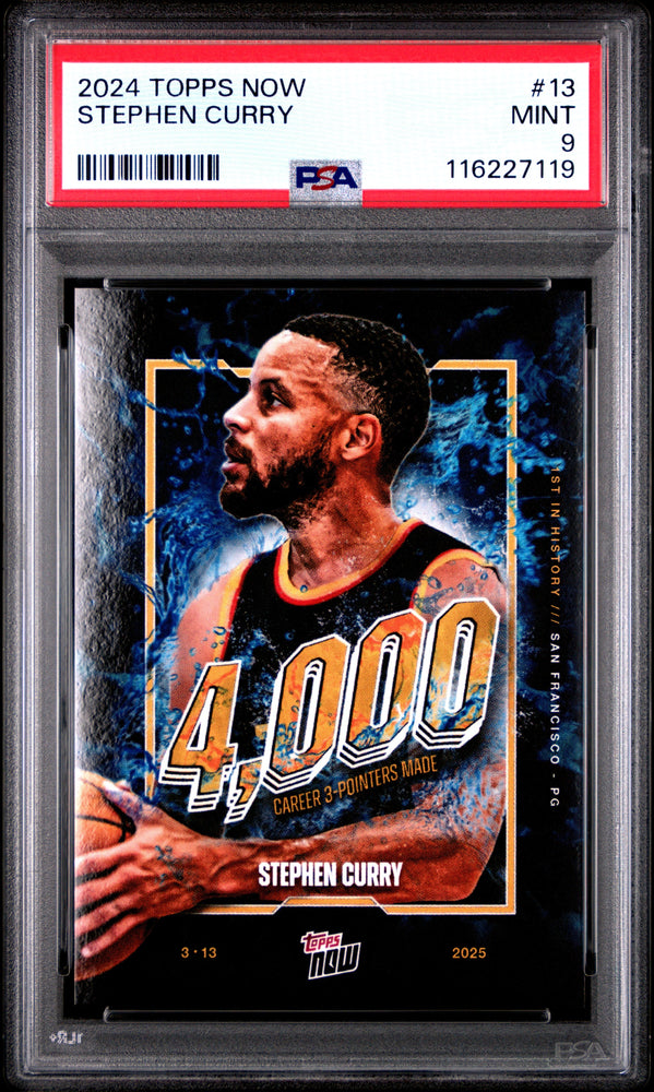 Graded 2024 Topps Now Steph Curry #13 Basketball Card PSA 9 Mint (ONLINE ORDER ONLY)