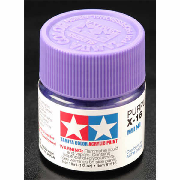 TAM81016 X16 Purple Gloss Acrylic 23ml (3/4oz) Bottle Hobby Paint (ONLINE ORDER ONLY)