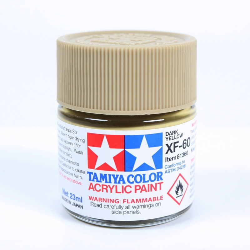 TAM81360 XF60 Dark Yellow Acrylic Paint 23ml Bottle Tamiya (ONLINE ORDER ONLY)