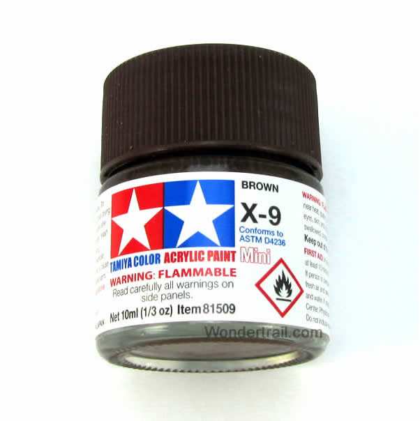 TAM81509 Mini X-9 Brown Gloss Acrylic 10ml (1/3oz) Bottle Hobby Paint Tamiya (ONLINE ORDER ONLY)