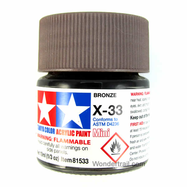 TAM81533PT Mini X-33 Bronze Acrylic 10ml (1/3oz) Bottle Hobby Paint Tamiya (ONLINE ORDER ONLY)