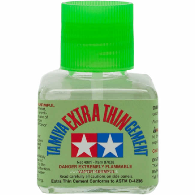 TAM87038 Extra Thin Model Plastic Cement 40ml Bottle Tamiya (ONLINE ORDER ONLY)
