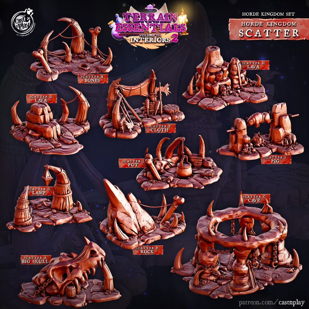 3D Printed Cast n Play Horde Kingdom Scatter Terrain Set 28mm 32mm D&D (Online Only)