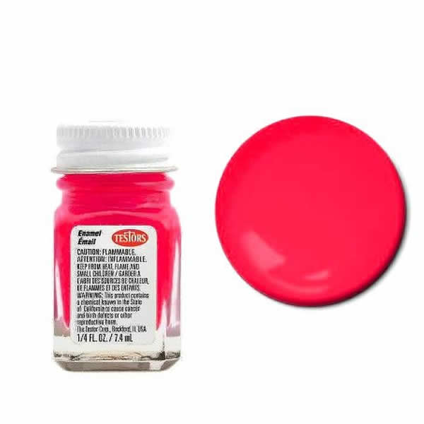 TES1178TT Pink Flourescent Enamel Paint .25oz Jar Testors (ONLINE ORDER ONLY)