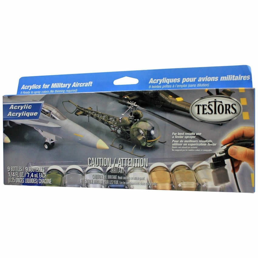 TES9136 Military Aircraft Acrylic Spray Set Testors (ONLINE ORDER ONLY)