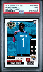 Graded 2025 Panini Instant Travis Hunter #NFLDN2 NFL Draft Night Rookie RC Football Card PSA 9 Mint (ONLINE ORDER ONLY)