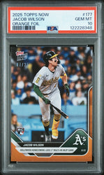 Graded 2025 Topps Now Jacob Wilson #177 Orange Foil /25 Rookie RC Baseball Card PSA 10 Gem Mint