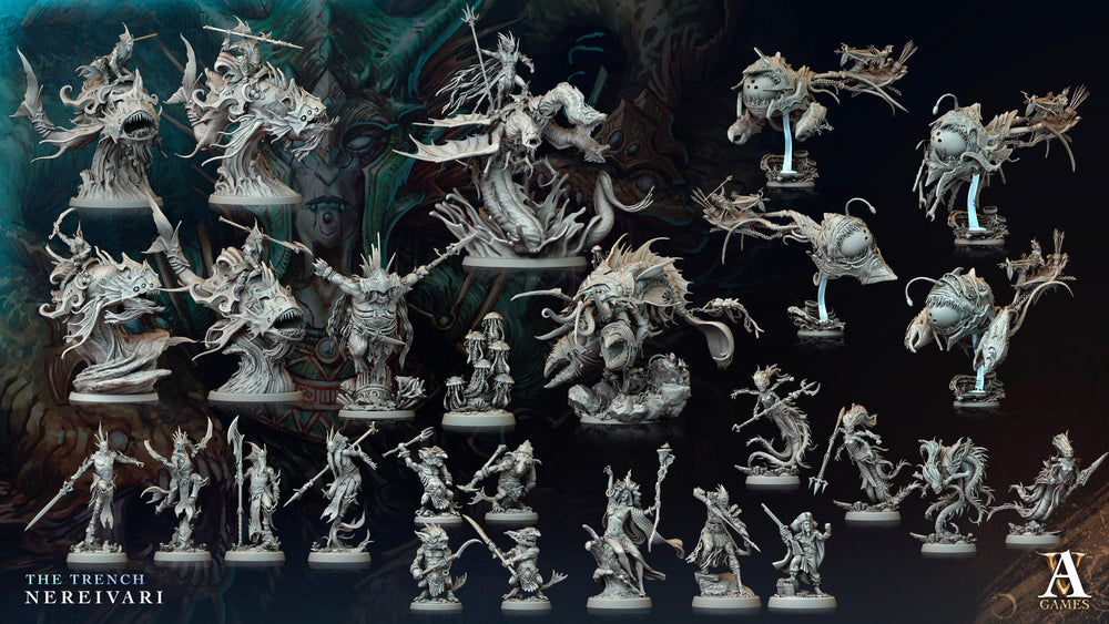 3D Printed Archvillain Games Neriadrac Rider The Trench Nereivari Archvillain Society Vol XXXV 28 32mm D&D (Online Only)