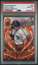 Graded 2024 Topps Bowman Max Clark #RI8 Rising Infernos Rookie RC Baseball Card PSA 10 Gem Mint