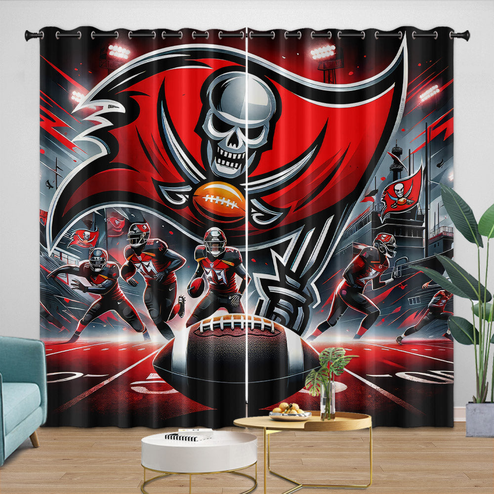 Tampa Bay Buccaneers Curtains Blackout Window Drapes Room Decoration (Online Order Only)