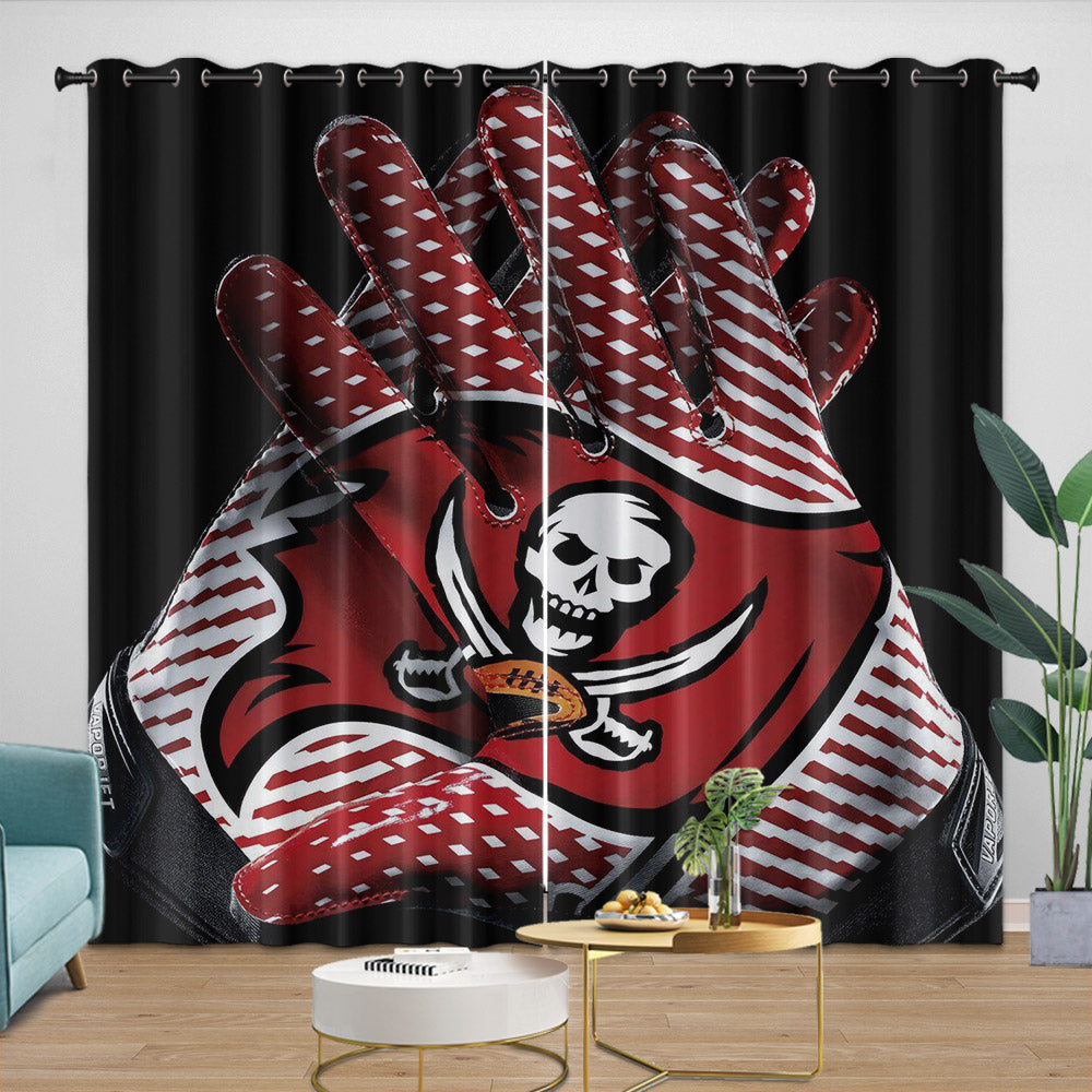 Tampa Bay Buccaneers Curtains Blackout Window Drapes Room Decoration (Online Order Only)