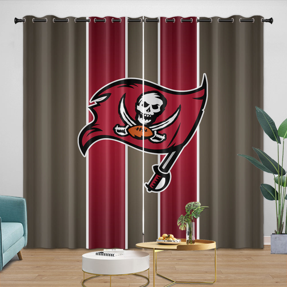 Tampa Bay Buccaneers Curtains Blackout Window Drapes Room Decoration (Online Order Only)