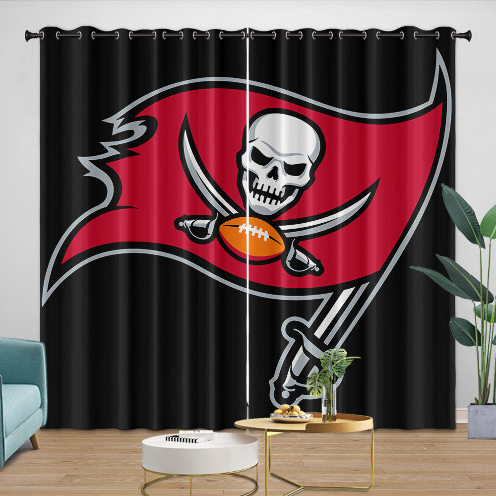 Tampa Bay Buccaneers Curtains Blackout Window Drapes Room Decoration (Online Order Only)