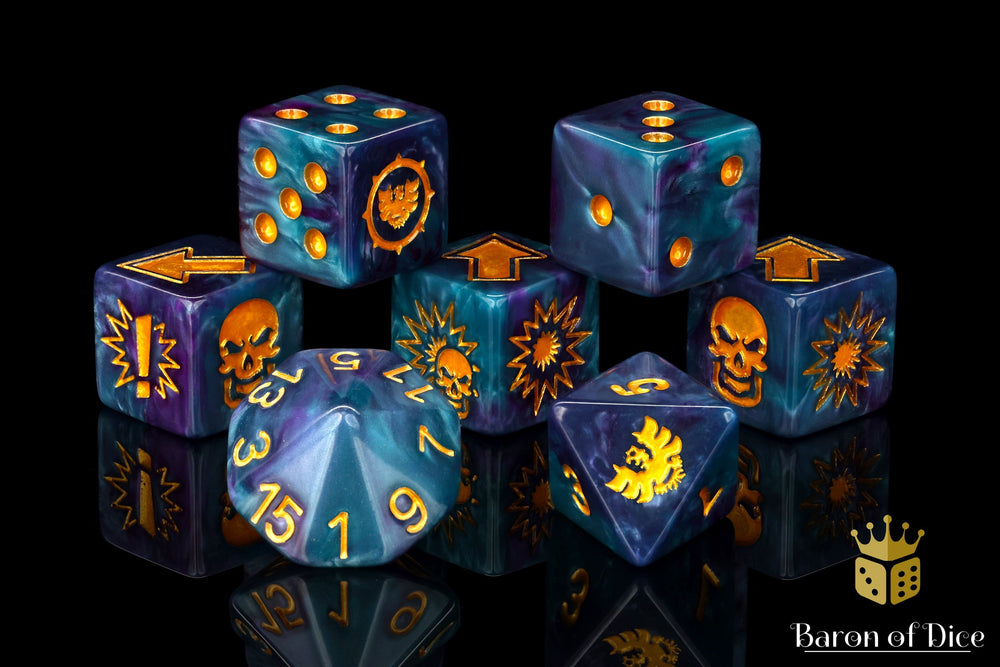 Tanzanite - Bloody Football Dice (Set of 7) (ONLINE ORDER ONLY)