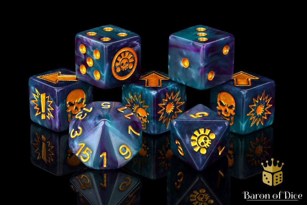 Tanzanite - Bloody Football Dice (Set of 7) (ONLINE ORDER ONLY)