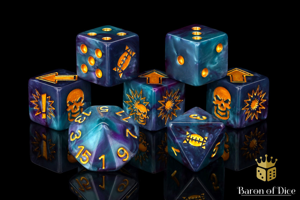 Tanzanite - Bloody Football Dice (Set of 7) (ONLINE ORDER ONLY)