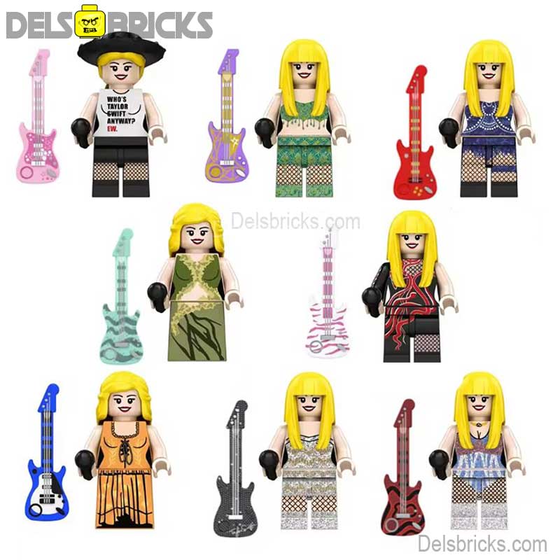 Taylor Swift Set of 8 Lego Minifigures Custom Music Toys Eras Tour Set 3 (ONLINE ORDER ONLY)