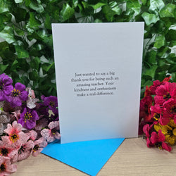 Teacher Birthday or Appreciation Card (ONLINE ORDER ONLY)