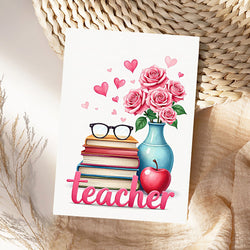 Pink Teacher Thank You Card (ONLINE ORDER ONLY)