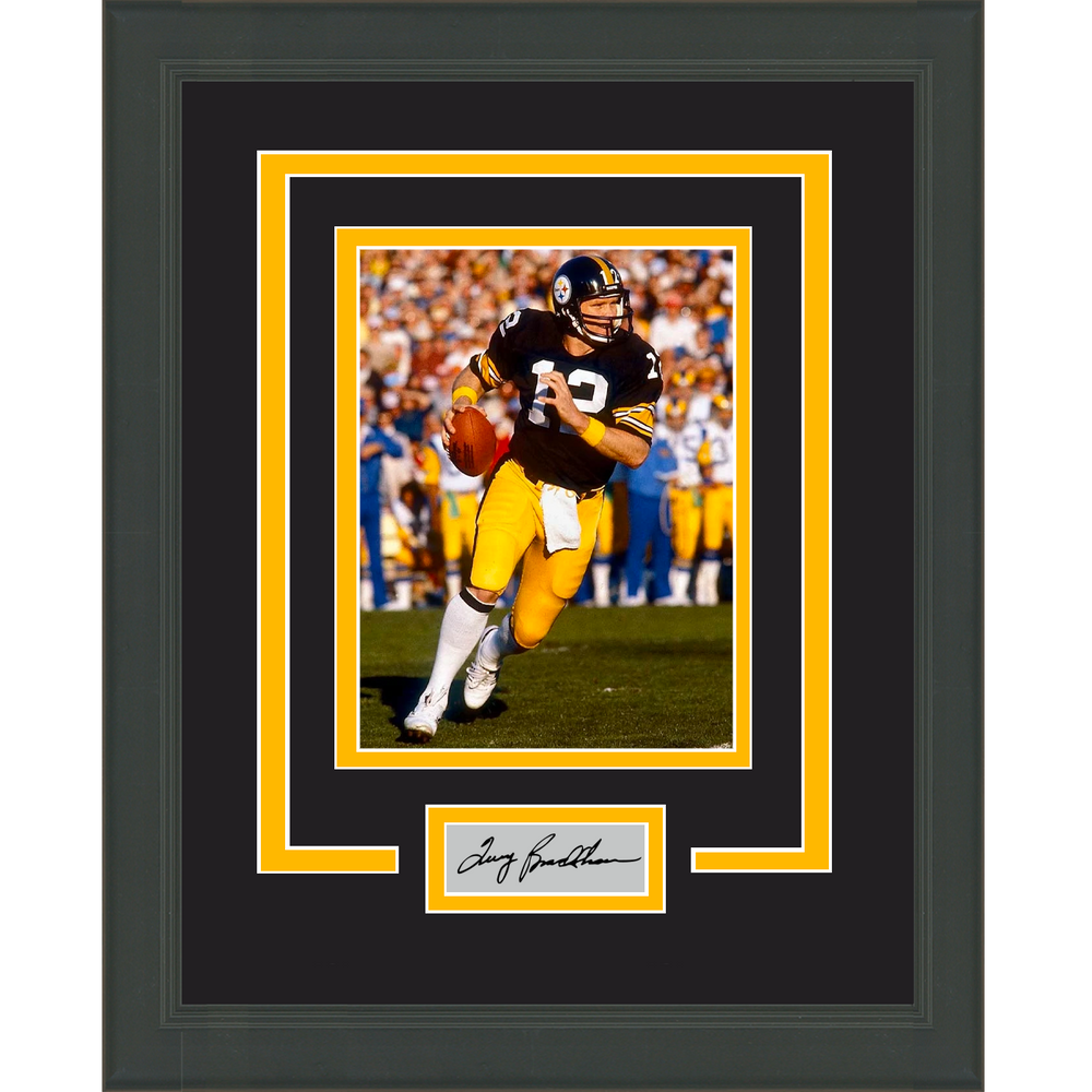Framed Terry Bradshaw Facsimile Laser Engraved Signature Auto Pittsburgh Steelers 11x14 Football Photo (ONLINE ORDER ONLY)