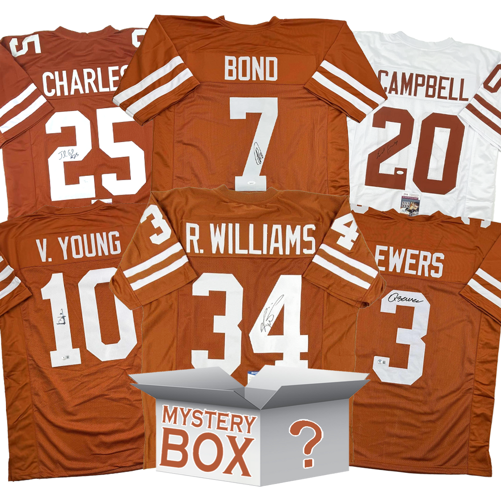 Autographed/Signed University of Texas College Football Jersey Mystery Box with PSA JSA or Beckett COA