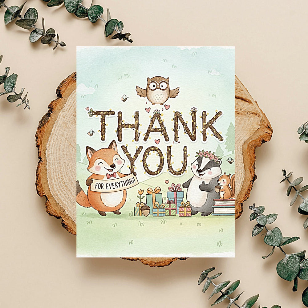 Forest Critters Thank You Card (ONLINE ORDER ONLY)
