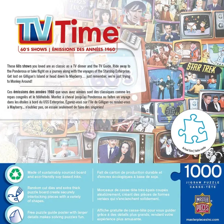 The 60's TV Time 1000 Piece Jigsaw Puzzle MasterPieces (ONLINE ORDER ONLY)