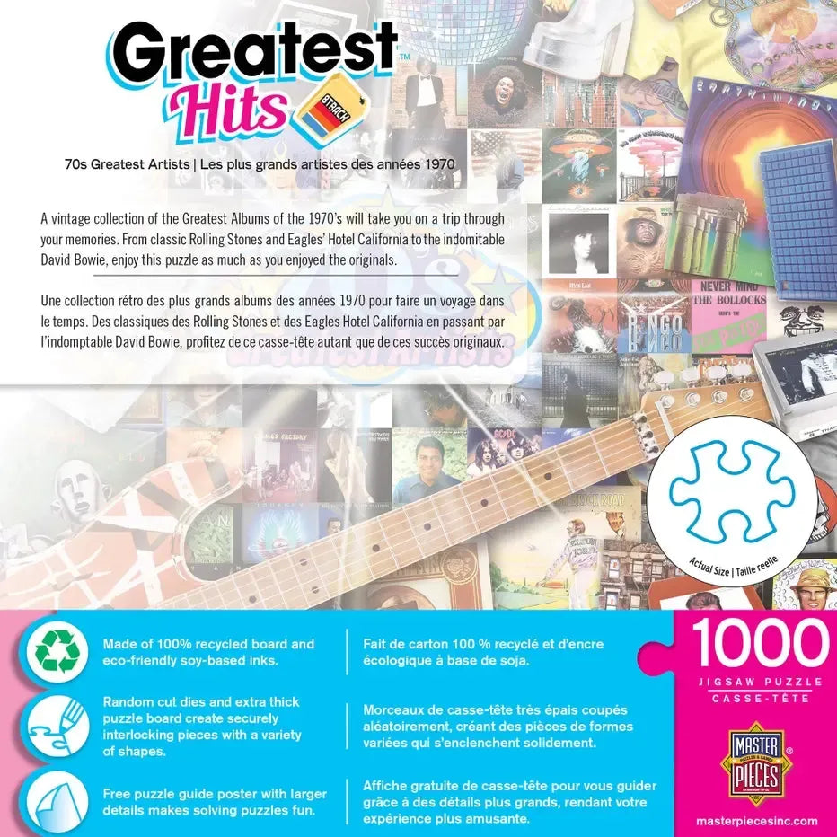 The 70's Greatest Hits Artists 1000 Piece Jigsaw Puzzle MasterPieces (ONLINE ORDER ONLY)