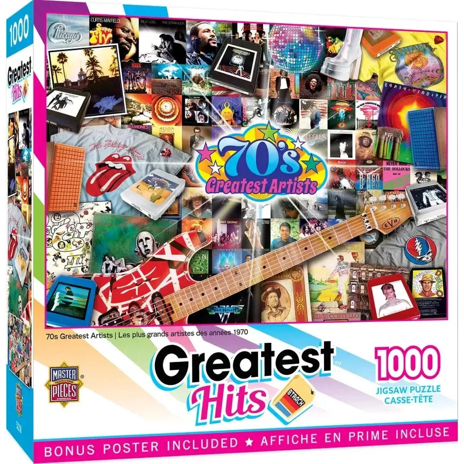 The 70's Greatest Hits Artists 1000 Piece Jigsaw Puzzle MasterPieces (ONLINE ORDER ONLY)