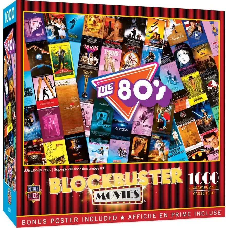 The 80's Blockbuster Movies 1000 Piece Jigsaw Puzzle MasterPieces (ONLINE ORDER ONLY)