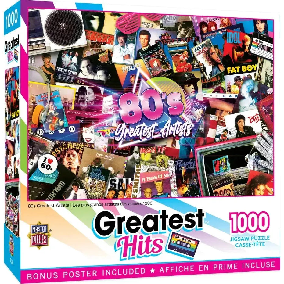 The 80's Greatest Hits Artists 1000 Piece Jigsaw Puzzle MasterPieces (ONLINE ORDER ONLY)