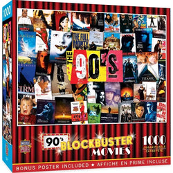 The 90's Blockbuster Movies 1000 Piece Jigsaw Puzzle MasterPieces (ONLINE ORDER ONLY)