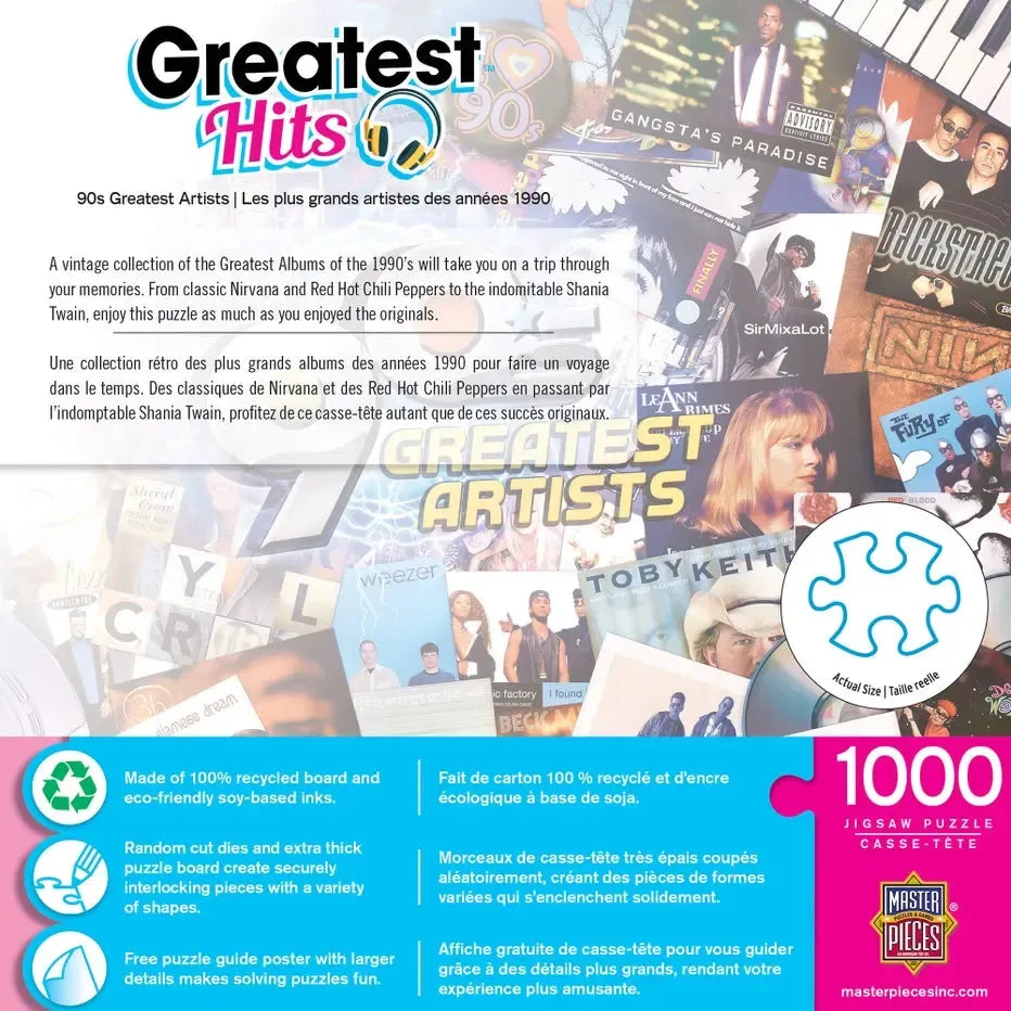 The 90's Greatest Hits Artists 1000 Piece Jigsaw Puzzle MasterPieces (ONLINE ORDER ONLY)