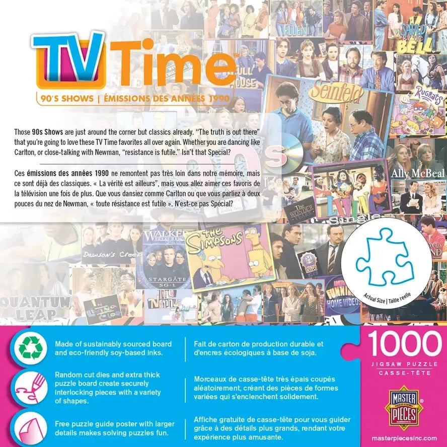 The 90's TV Time 1000 Piece Jigsaw Puzzle MasterPieces (ONLINE ORDER ONLY)