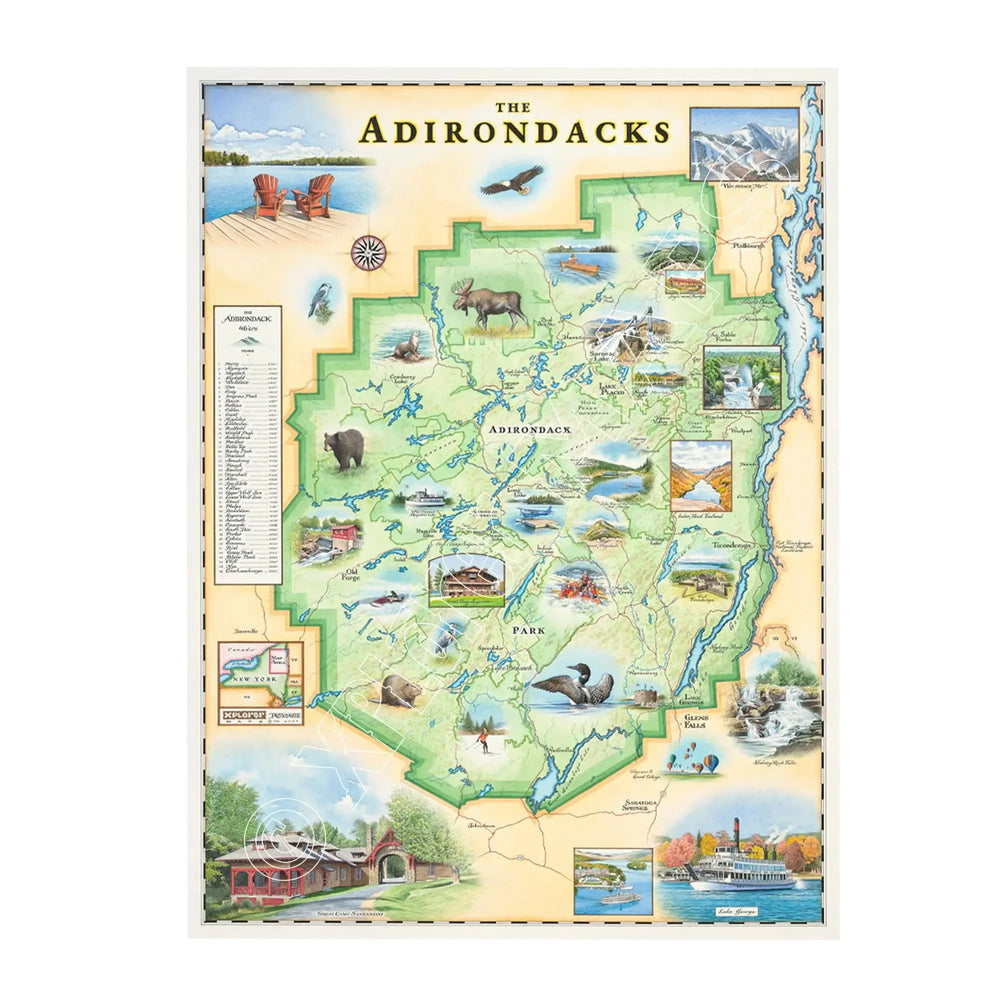 The Adirondacks 1000 Piece Jigsaw Puzzle Xplorer Maps (ONLINE ORDER ONLY)
