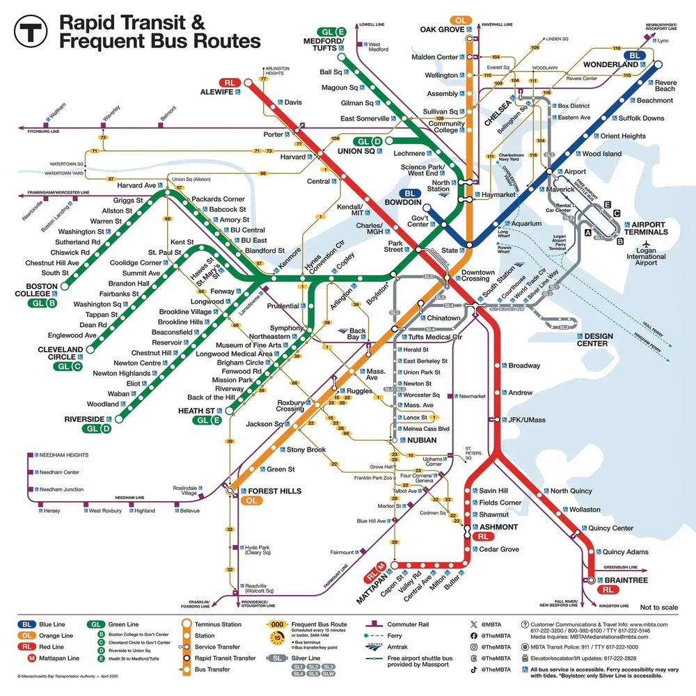 The Boston T Subway Map 100 Piece Mini Jigsaw Puzzle NYPC (ONLINE ORDER ONLY)