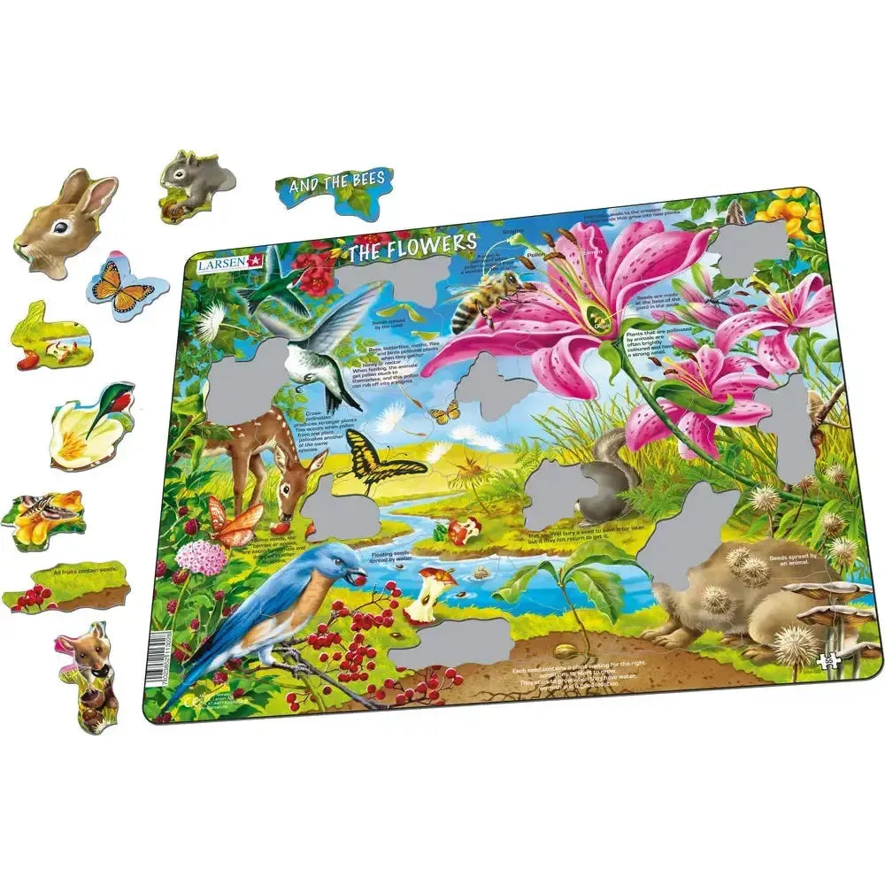 The Flowers & the Bees 55 Piece Tray Jigsaw Puzzle Larsen (ONLINE ORDER ONLY)