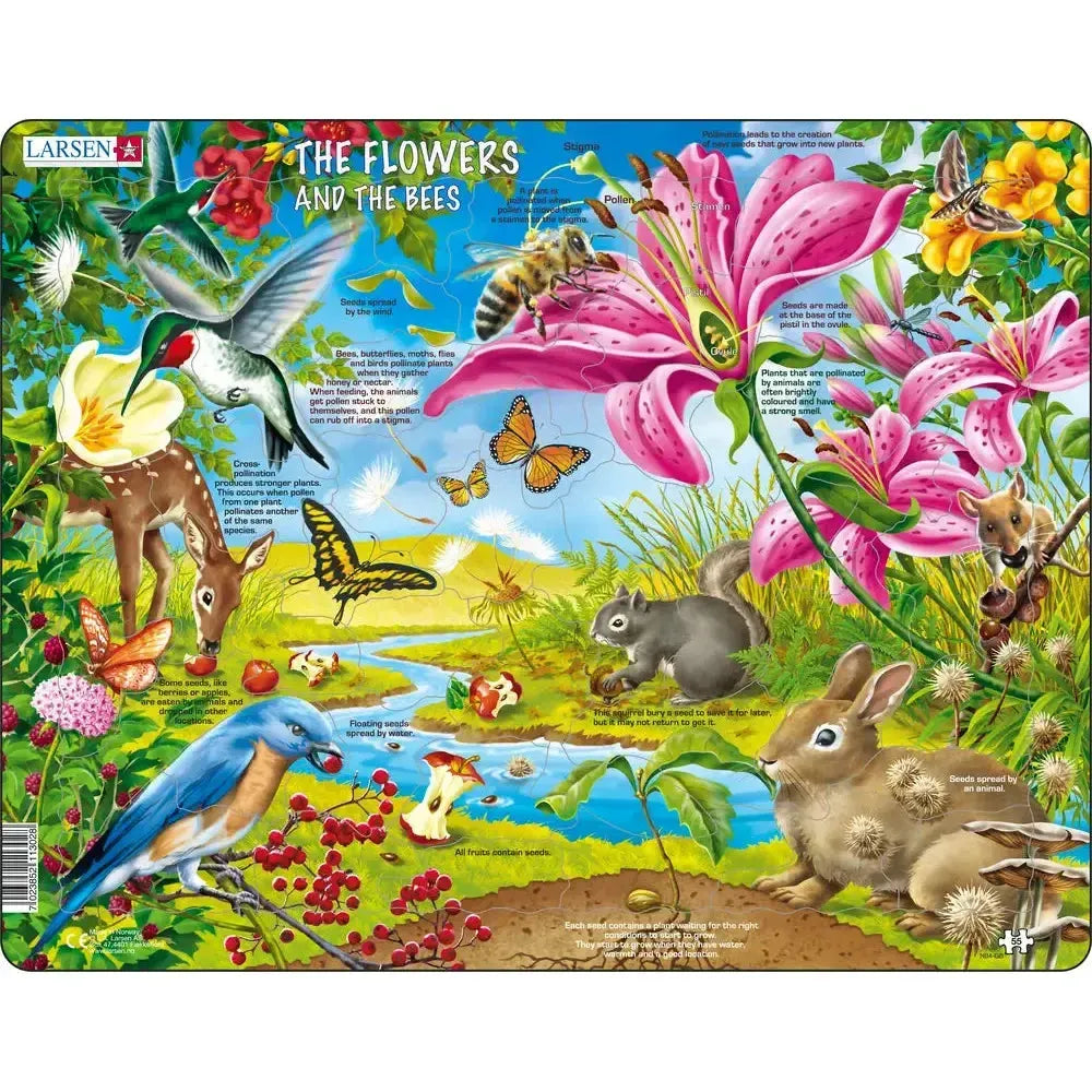 The Flowers & the Bees 55 Piece Tray Jigsaw Puzzle Larsen (ONLINE ORDER ONLY)