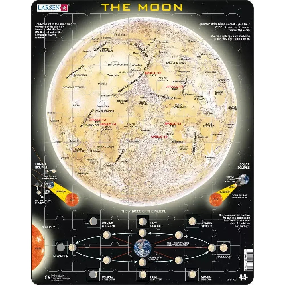 The Moon 70 Piece Tray Jigsaw Puzzle Larsen (ONLINE ORDER ONLY)