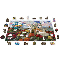 The Neuschwanstein Castle 505 Piece Wood Jigsaw Puzzle Wooden City (ONLINE ORDER ONLY)