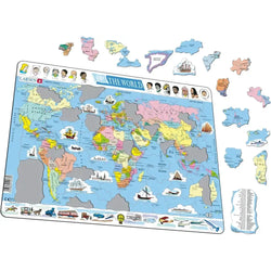 The World Map 107 Piece Tray Jigsaw Puzzle Larsen (ONLINE ORDER ONLY)
