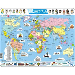 The World Map 107 Piece Tray Jigsaw Puzzle Larsen (ONLINE ORDER ONLY)