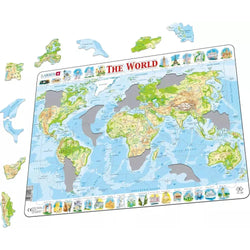 The World Topographic Map 80 Piece Tray Jigsaw Puzzle Larsen (ONLINE ORDER ONLY)