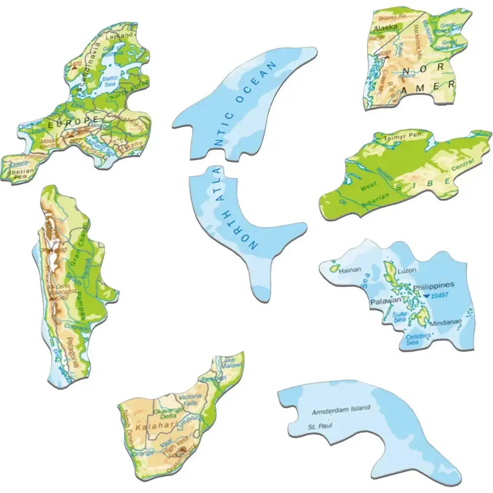 The World Topographic Map 80 Piece Tray Jigsaw Puzzle Larsen (ONLINE ORDER ONLY)