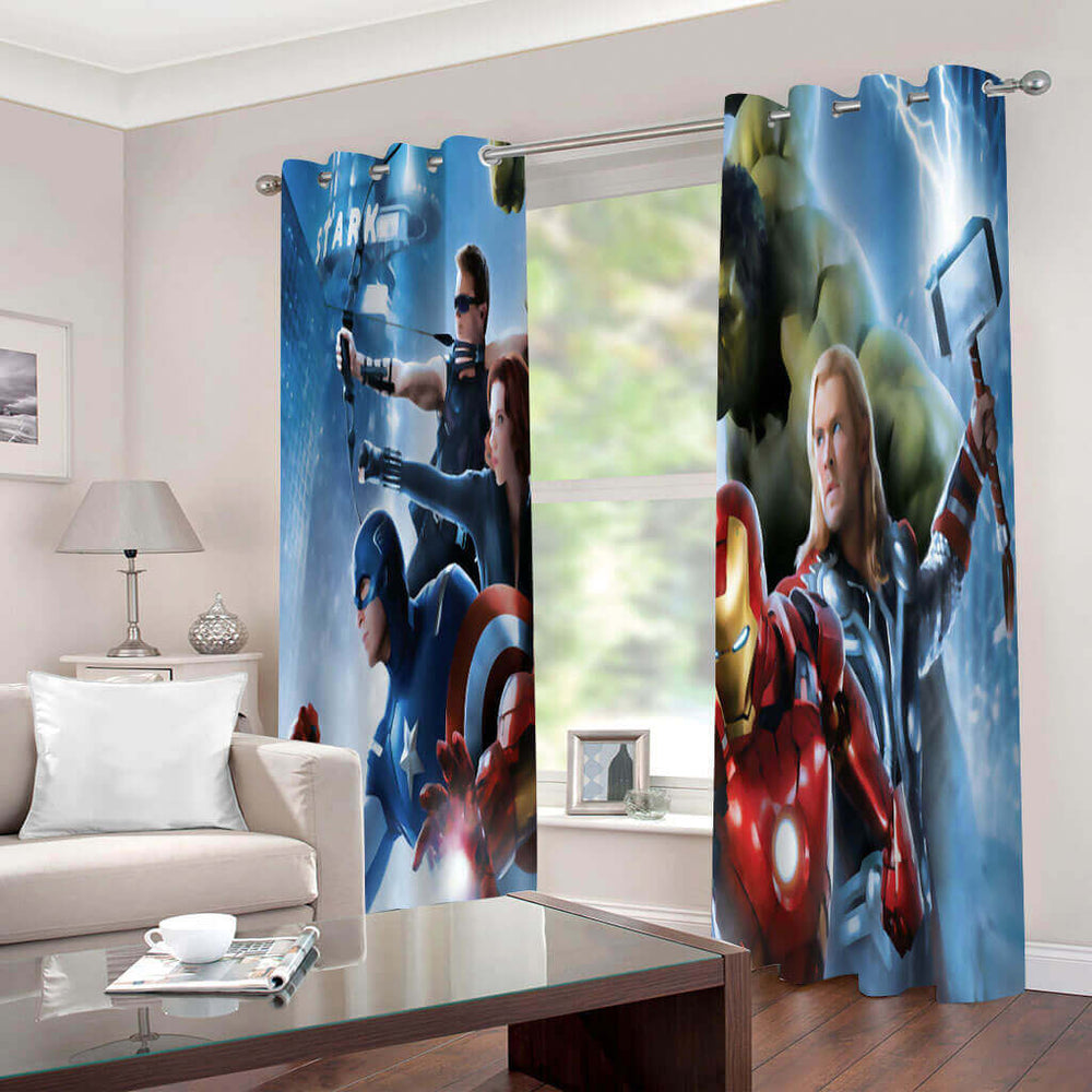 The Avengers Curtains Cosplay Blackout Window Drapes Room Decoration (Online Order Only)