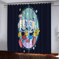 The Cuphead Show Curtains Pattern Blackout Window Drapes (Online Order Only)