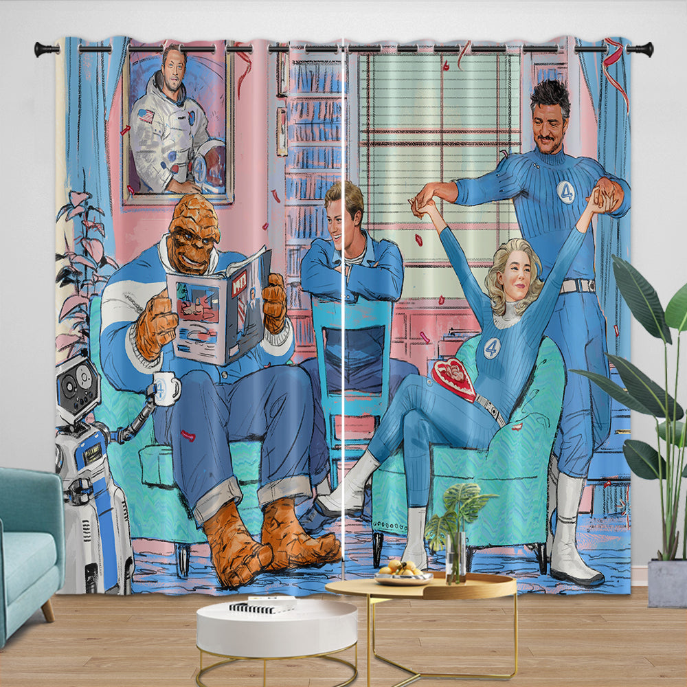 The Fantastic Four Curtains Blackout Window Drapes Room Decoration (Online Order Only)